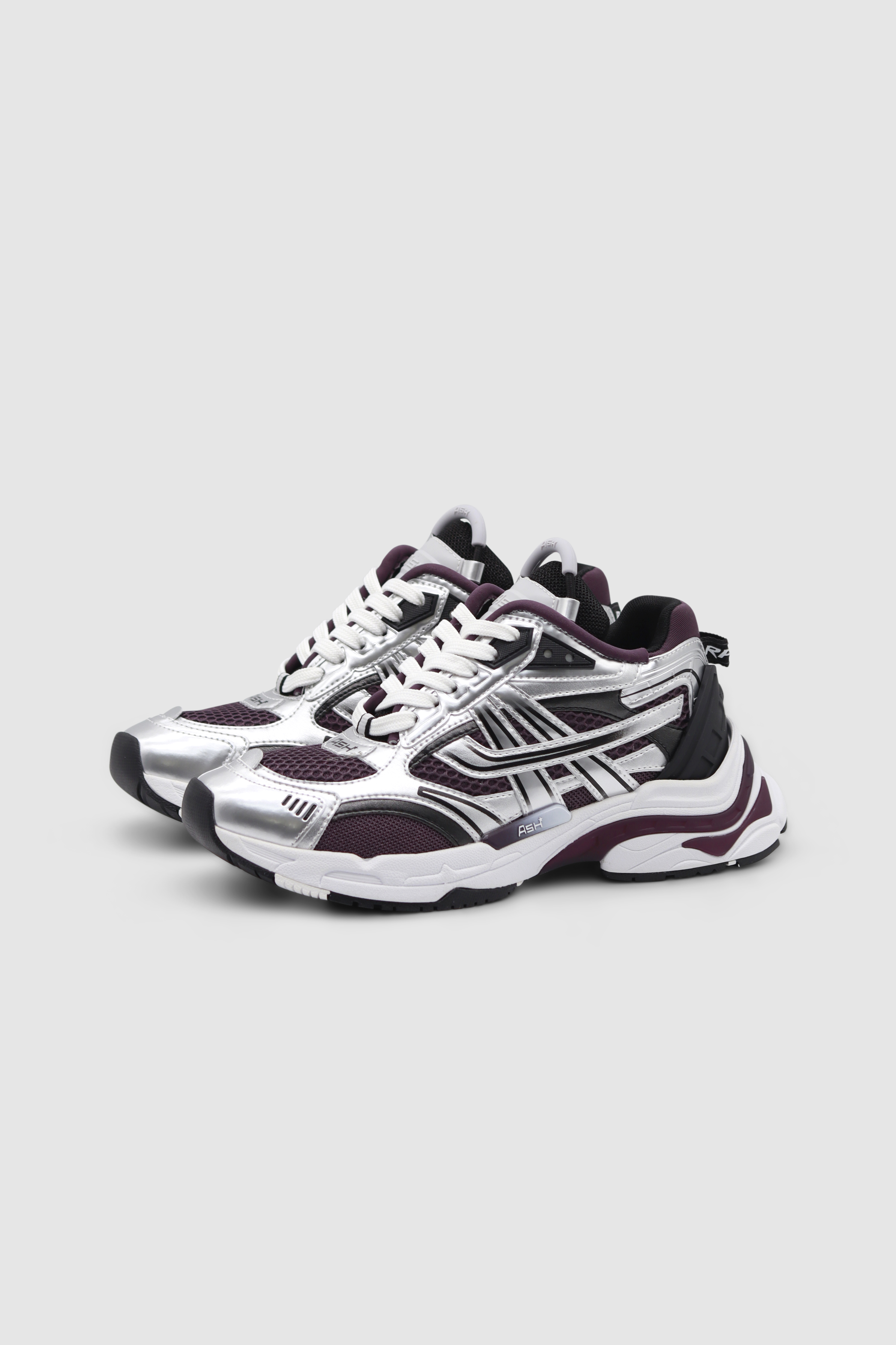 Ash Race Sneaker Patent Silver/ Black/ Plum – Marandino