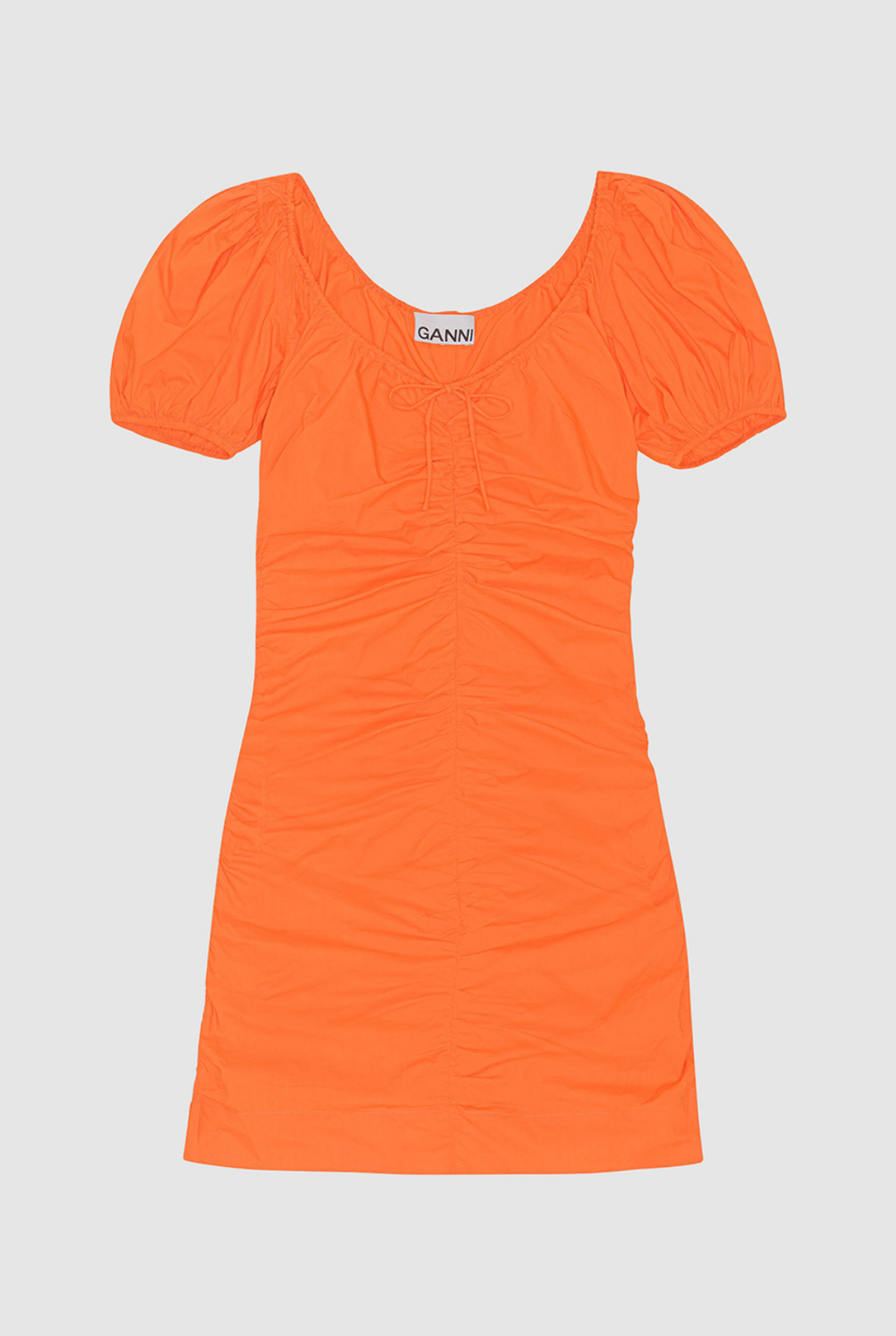 COTTON POPLIN MINI DRESS Vibrant Orange
