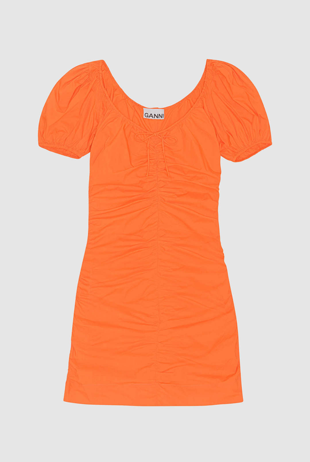 COTTON POPLIN MINI DRESS Vibrant Orange