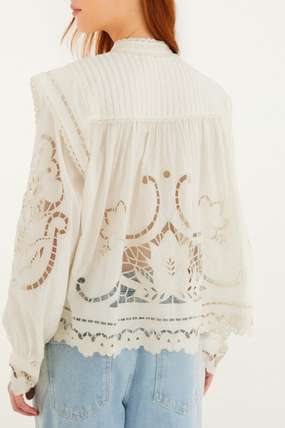 Bluse Richelieu Puff Sleeve