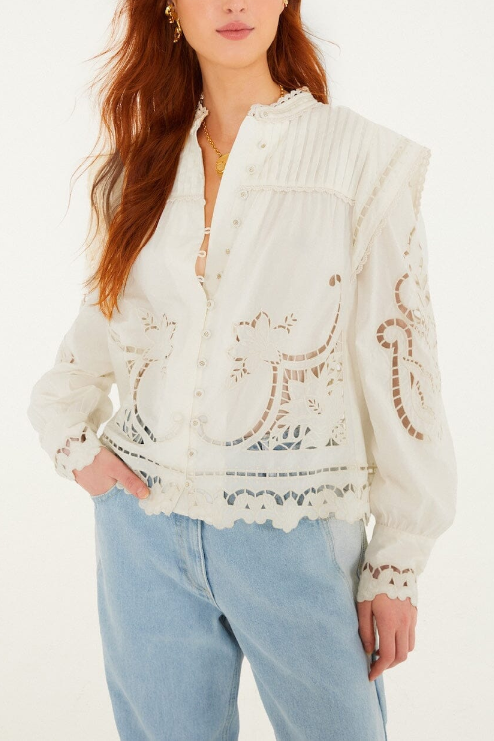 Bluse Richelieu Puff Sleeve