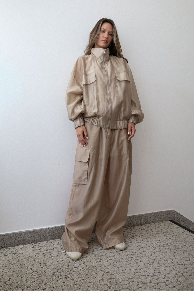 Transparente Jacke Vela in Beige