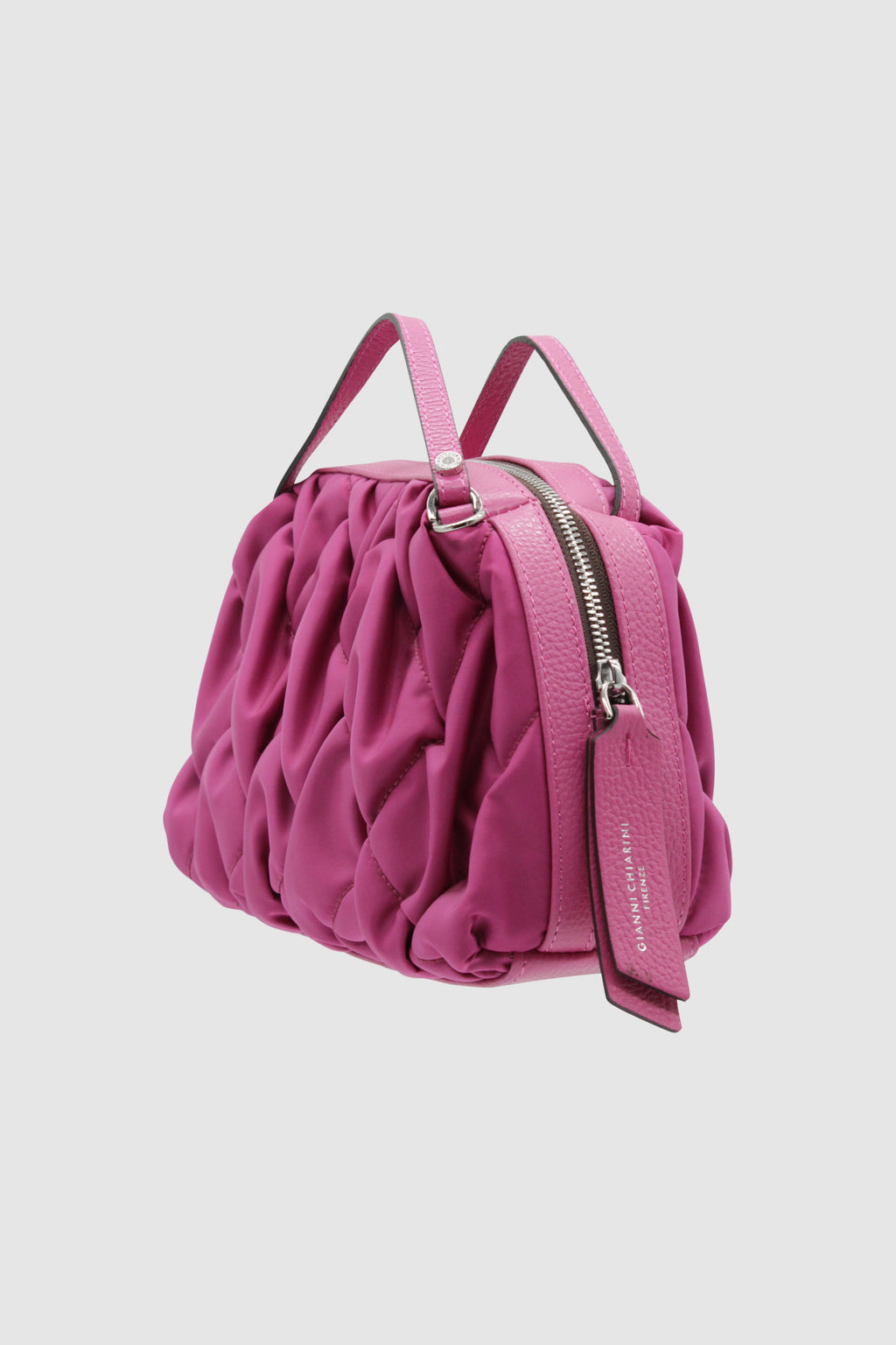 Leather and fabric bag VANITY PINK