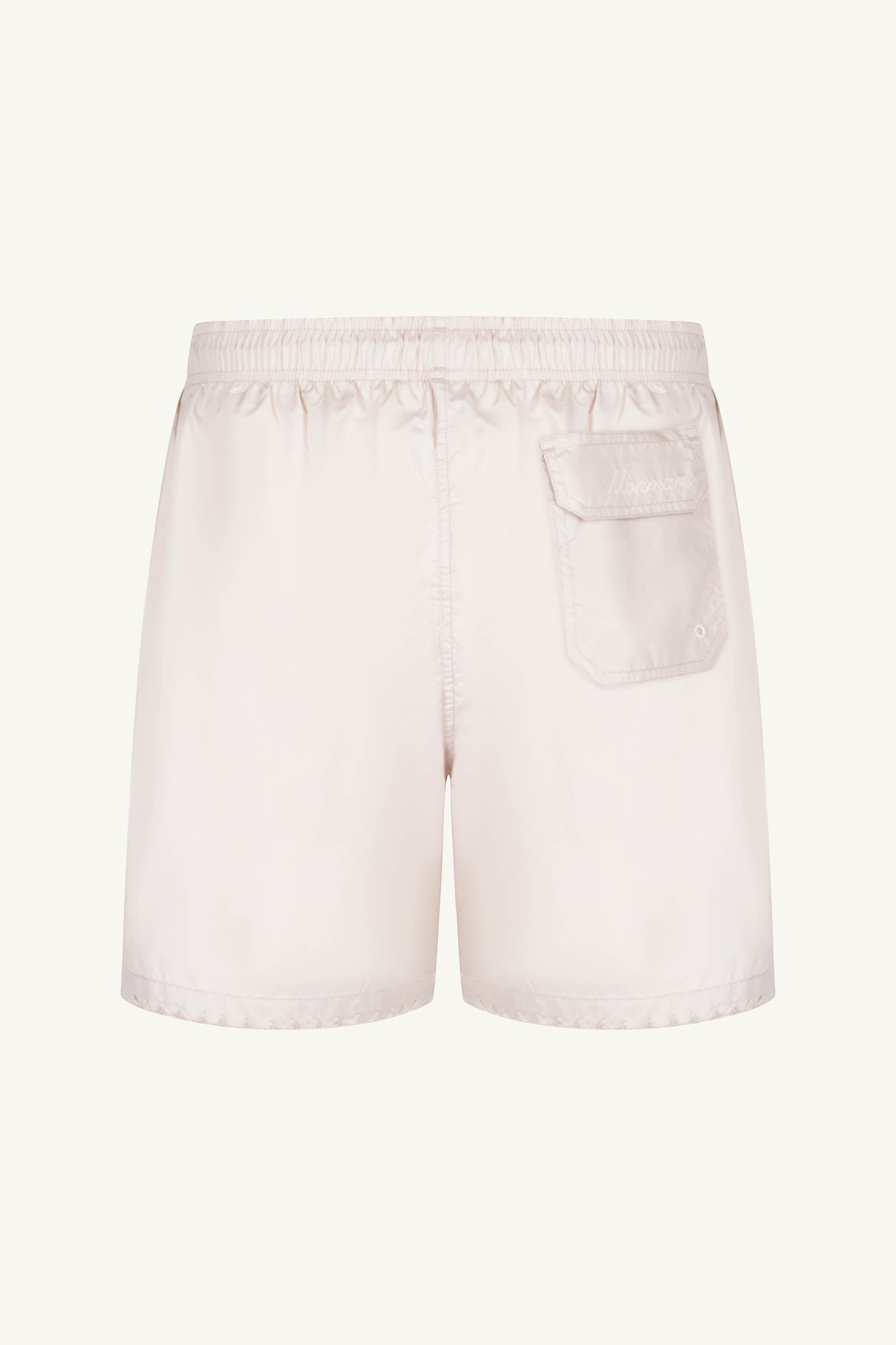 Helle Monmare Milo Beach Shorts mit elastischem Bund, Kordelzug und Gesäßtasche mit Logo und Öse
