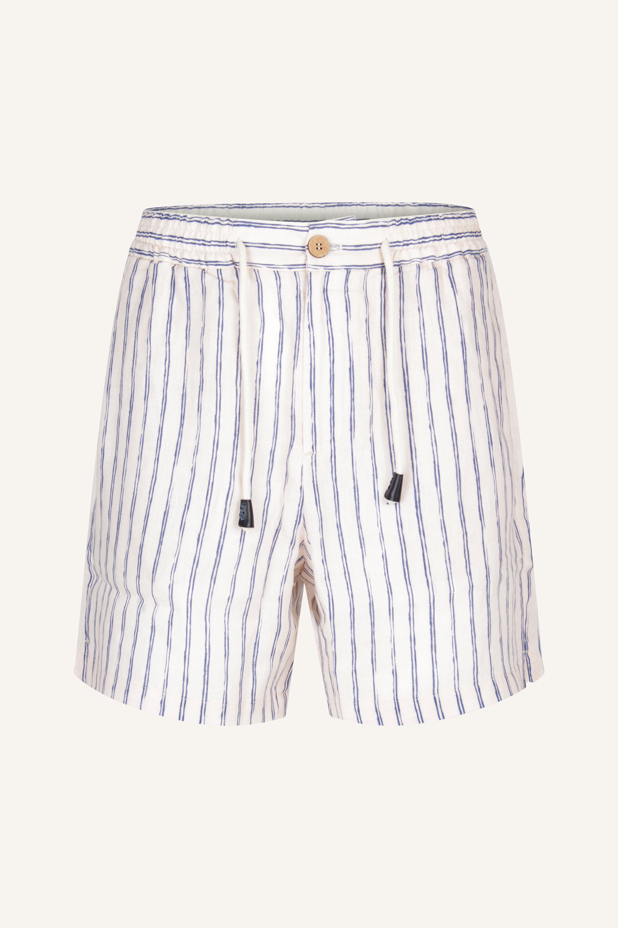 Gestreifte Shorts mit elastischem Bund, Kordelzug und seitlichen Eingrifftaschen in entspannter Passform