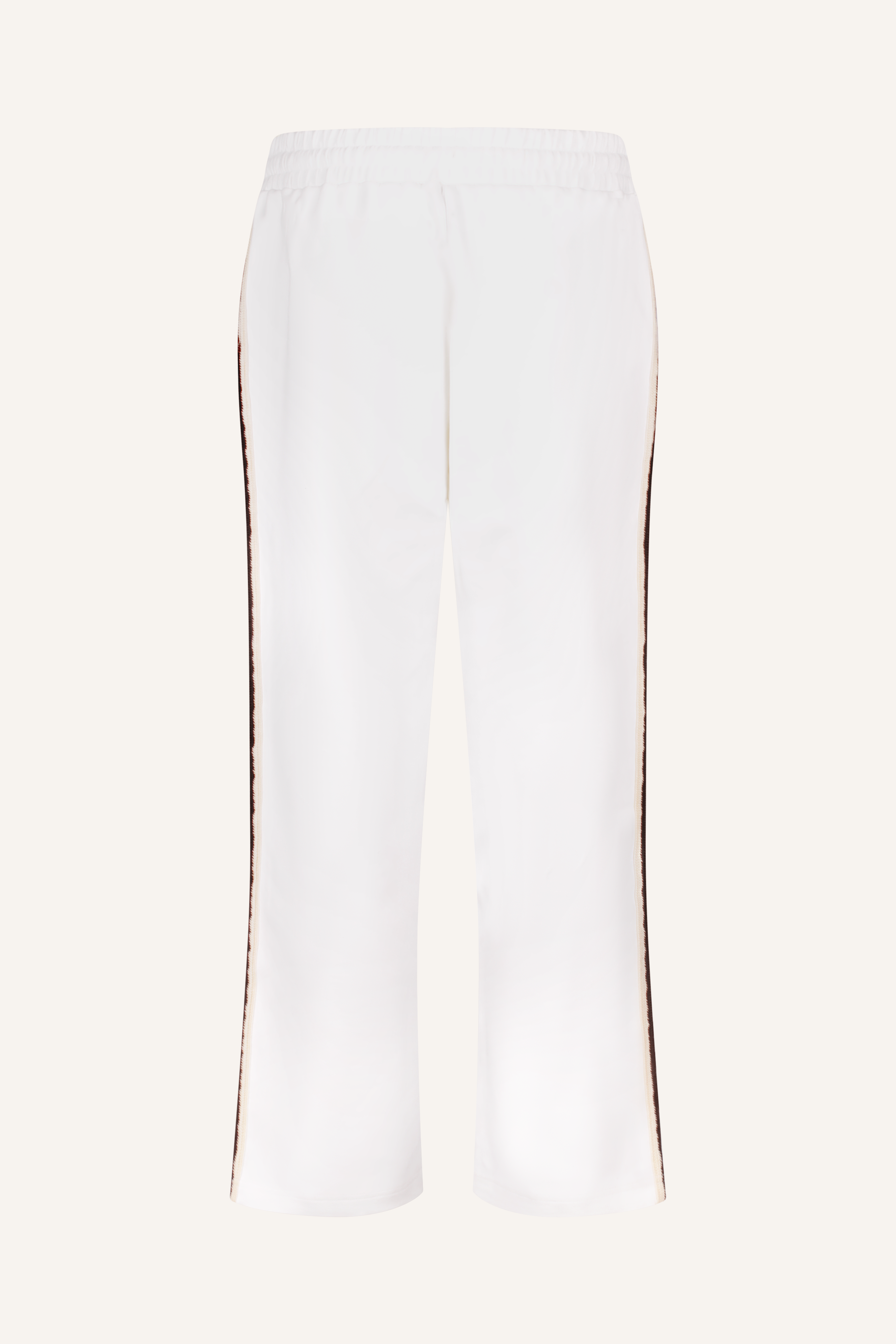 Weiße Monmare Teo Track Pants mit elastischem Bund, Kordelzug und geradem Bein