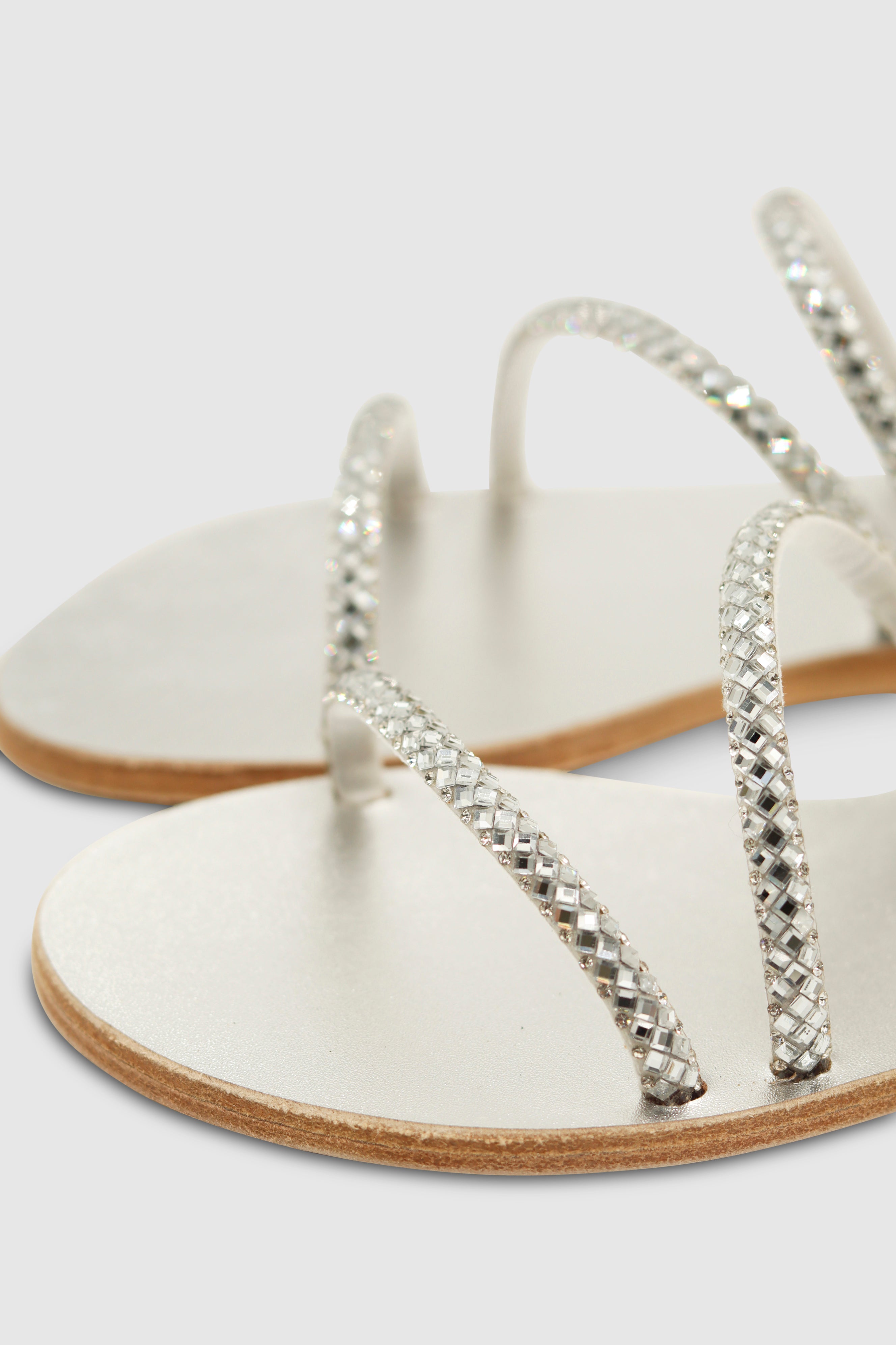 Polytimi Sandals Crystals Silver