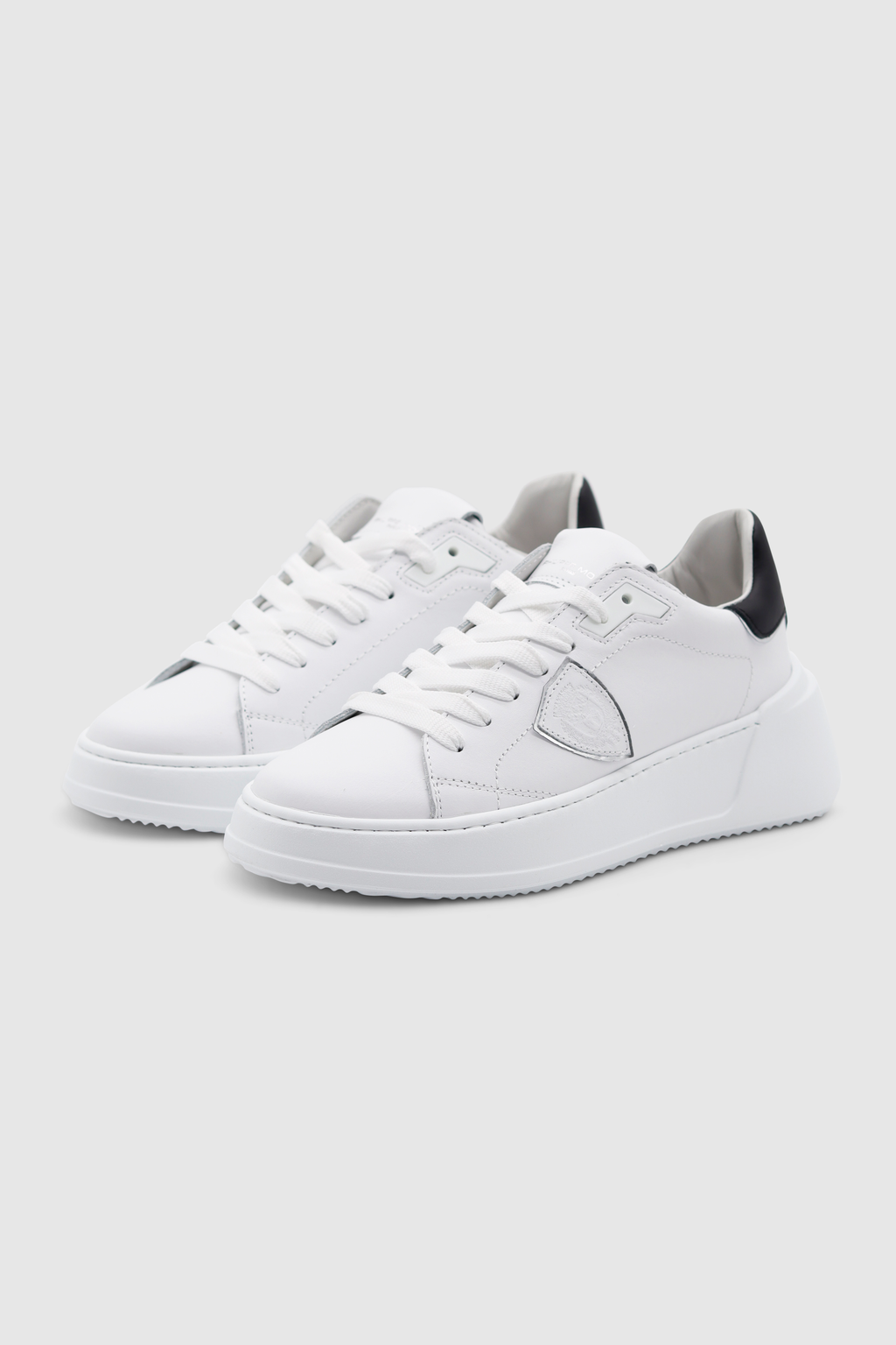 Tres Temple Low Sneaker Veau Blanc Noir