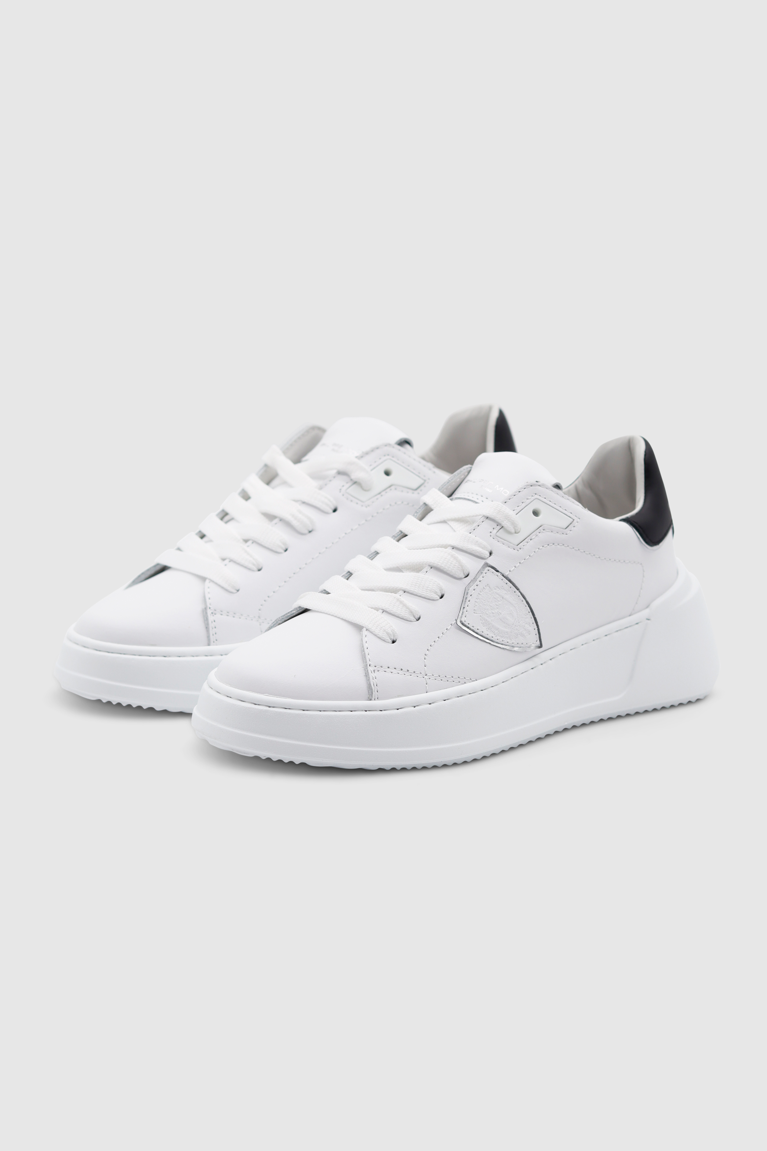 Tres Temple Low Sneaker Veau Blanc Noir