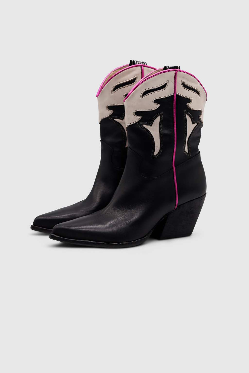 Cowboy Boots Wash Var. Nero/ Fuxia