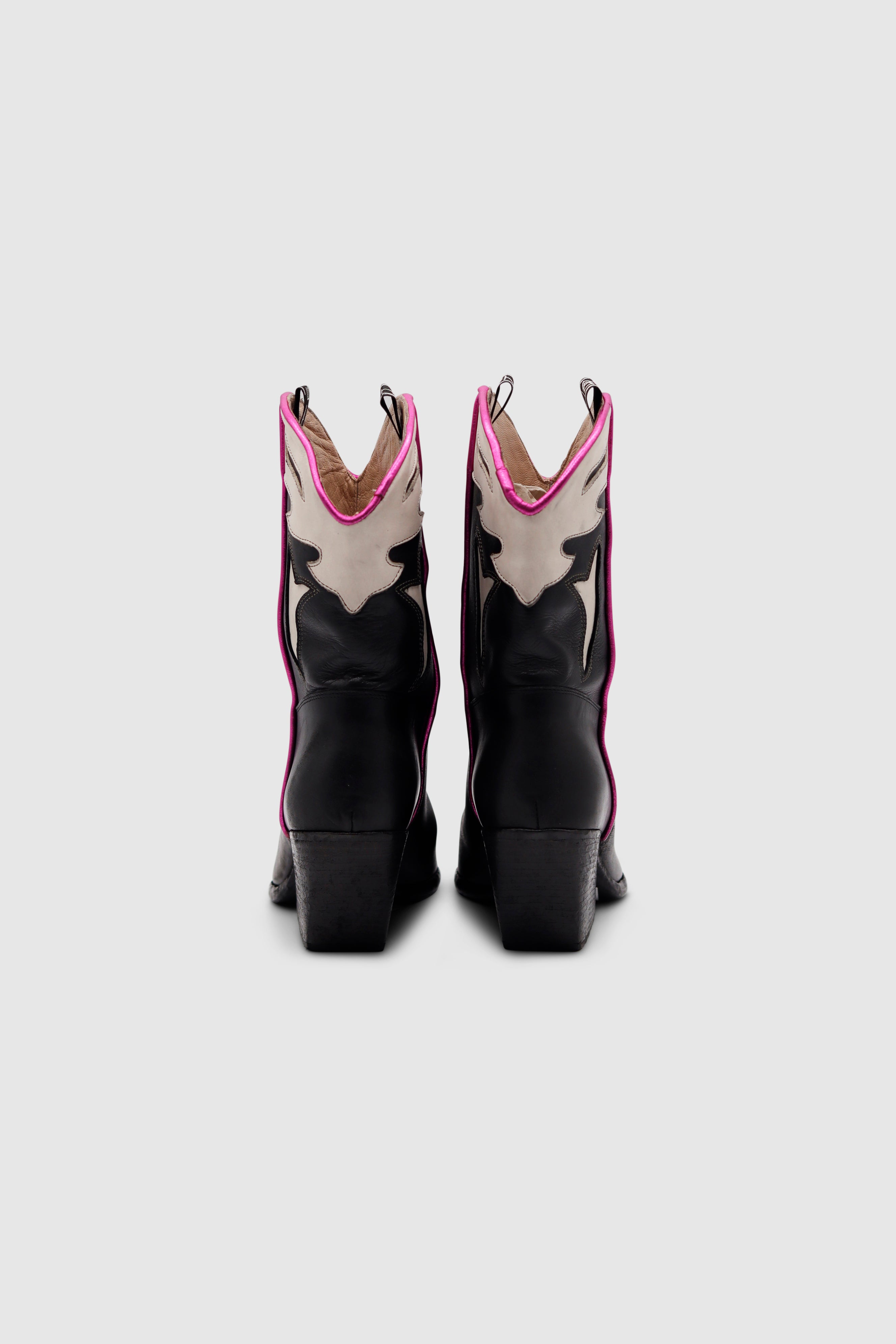 Cowboy Boots Wash Var. Nero/ Fuxia