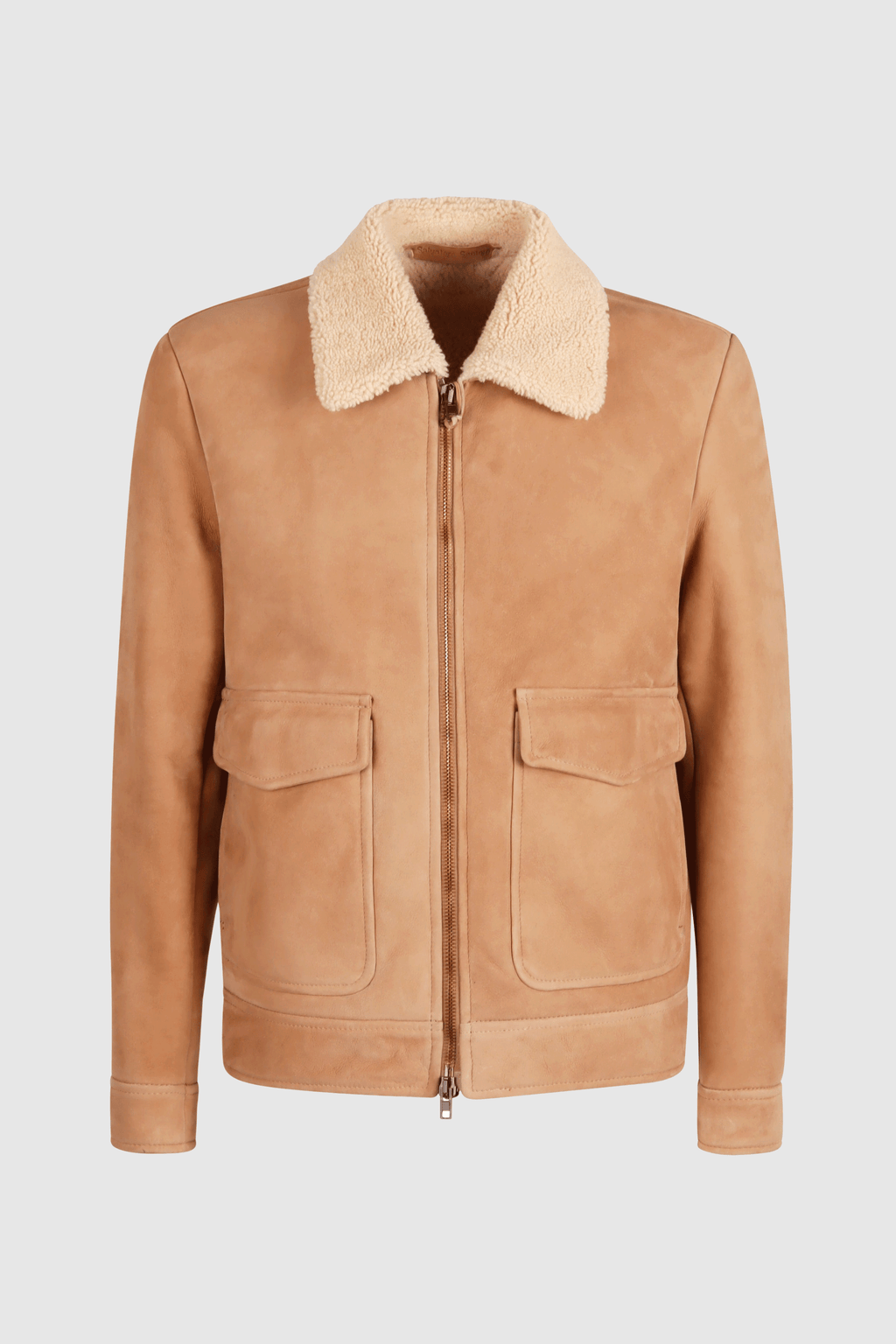 Fur Zip Jacket Beige