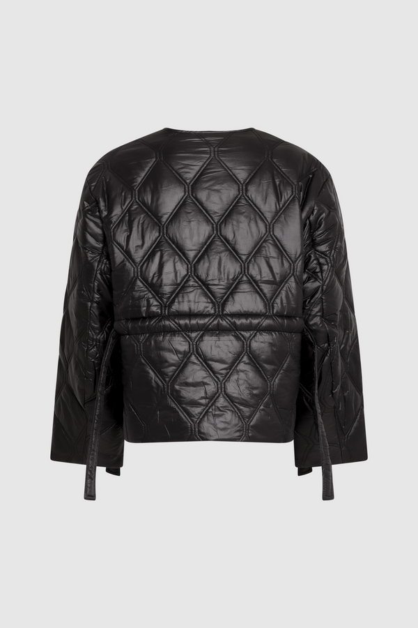 Shiny Quilted Jacket Black