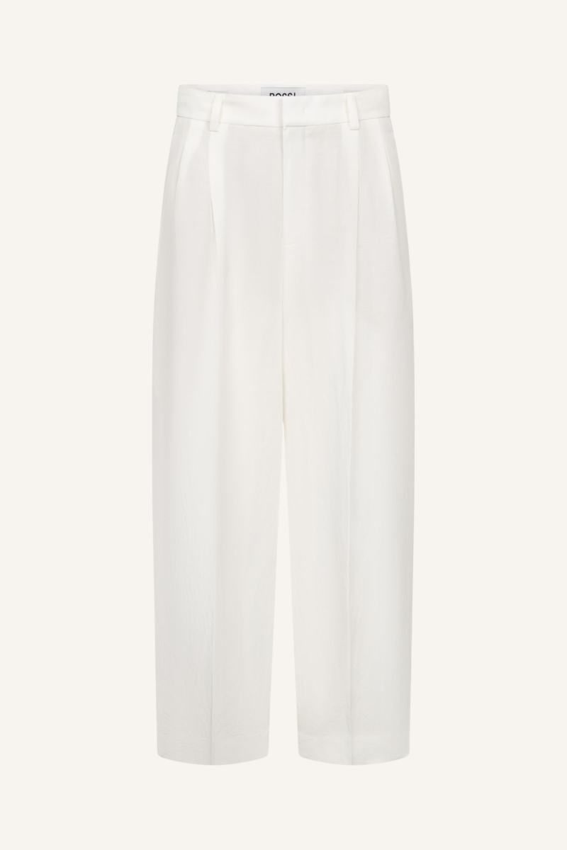 High-waist Noa Crop Business Bundfaltenhose aus Linen