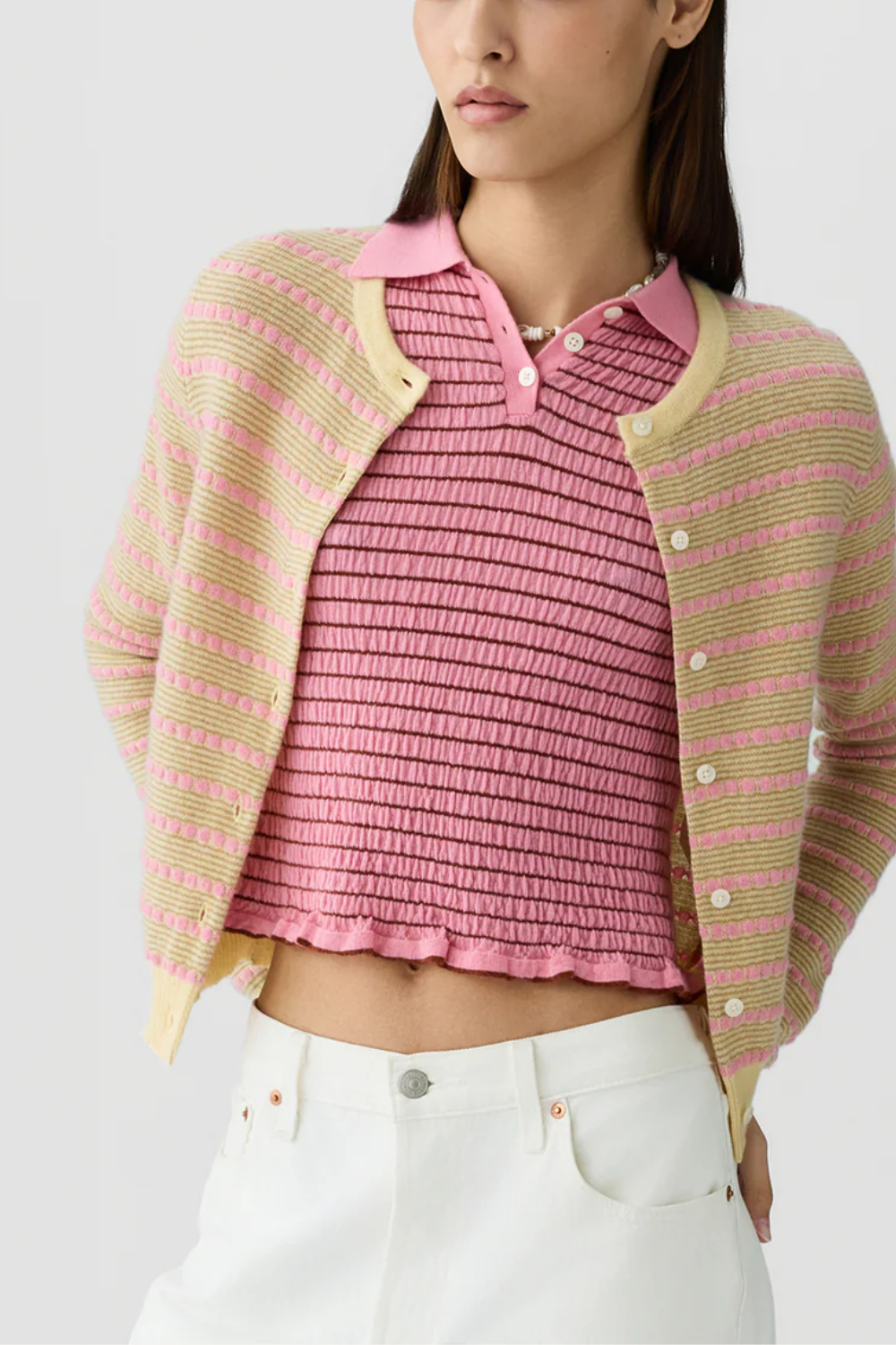 Cardigan Jane mit Bubble-Stripe-Strickstruktur