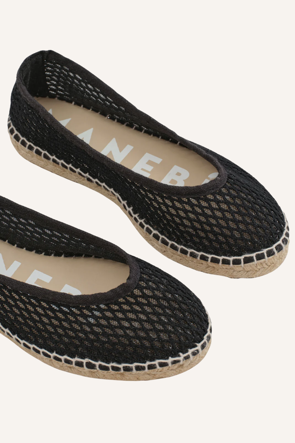 Espadrilles Ballet Flat aus Schwarzem Mesh