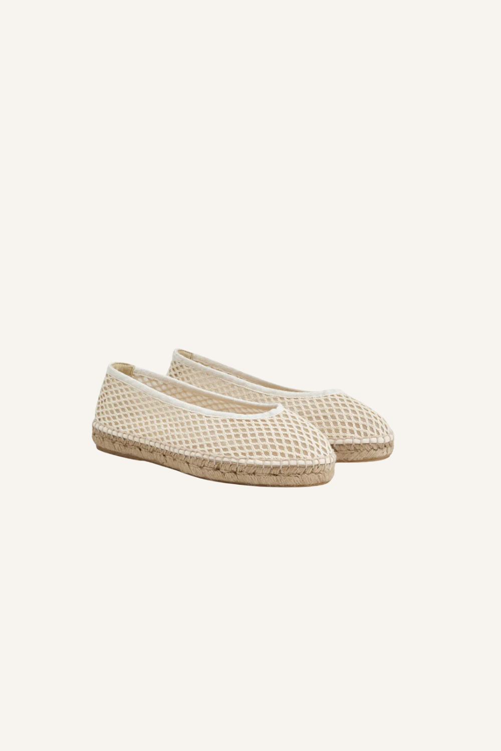 Espadrilles Ballet Flat aus Natürlichem weißem Mesh
