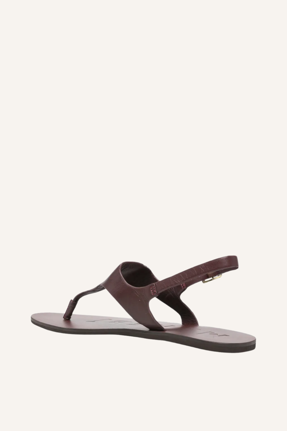 Slingback Thongs Sandalen aus Burgunderfarbenem Leder