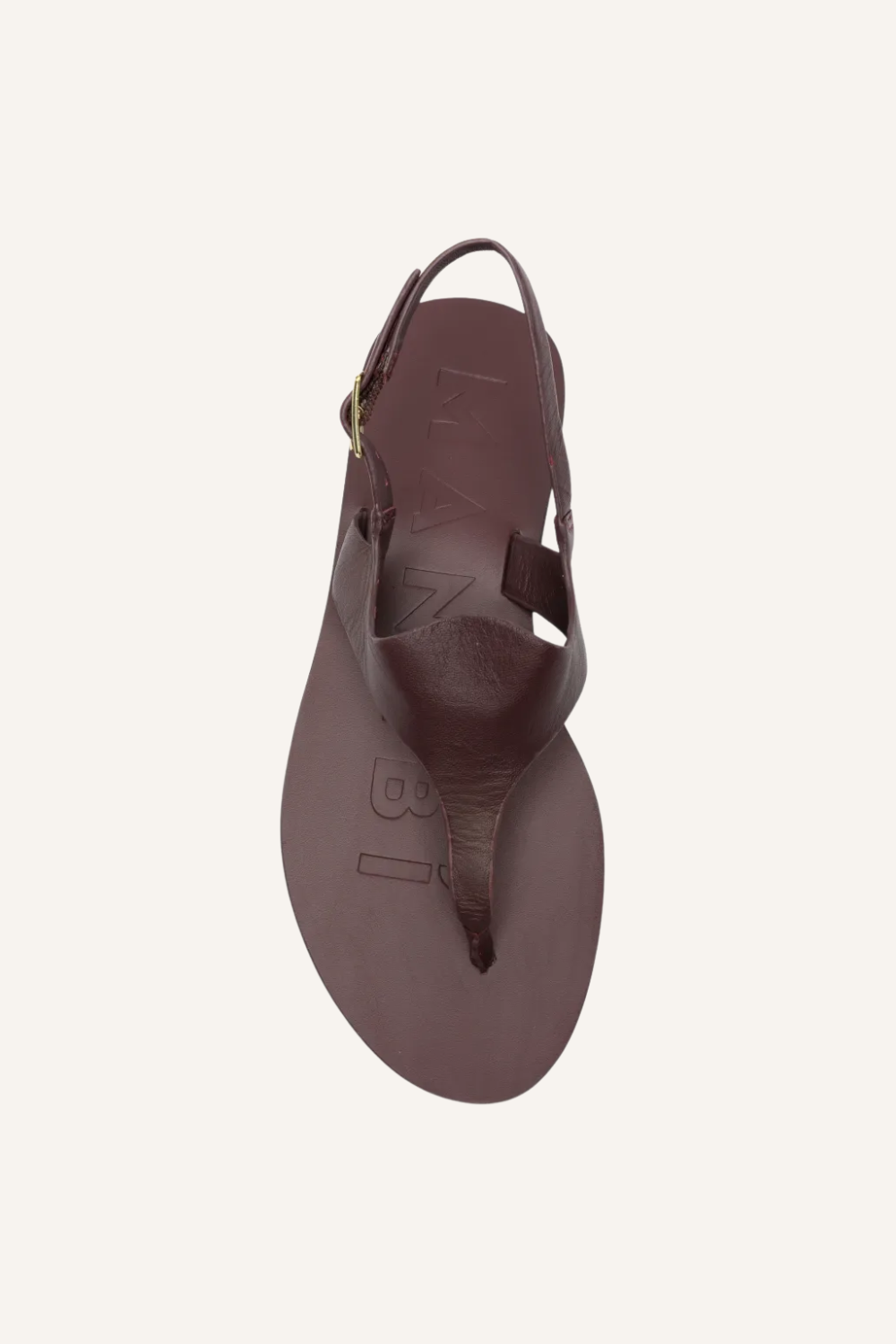 Slingback Thongs Sandalen aus Burgunderfarbenem Leder