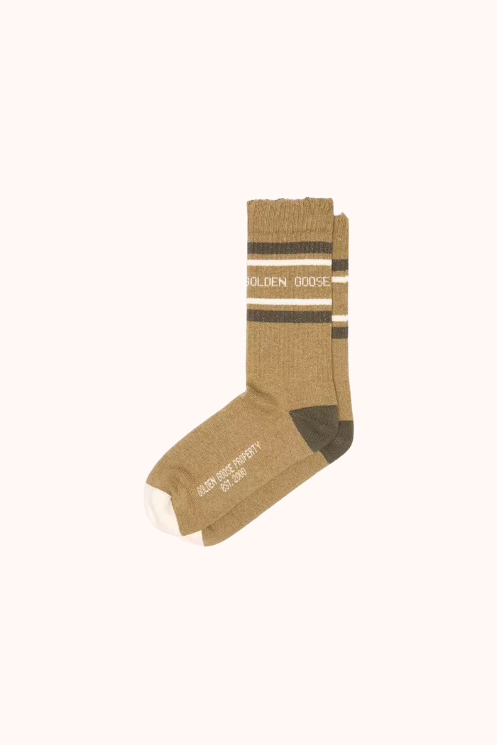 Khaki Socken mit Distressed-Details