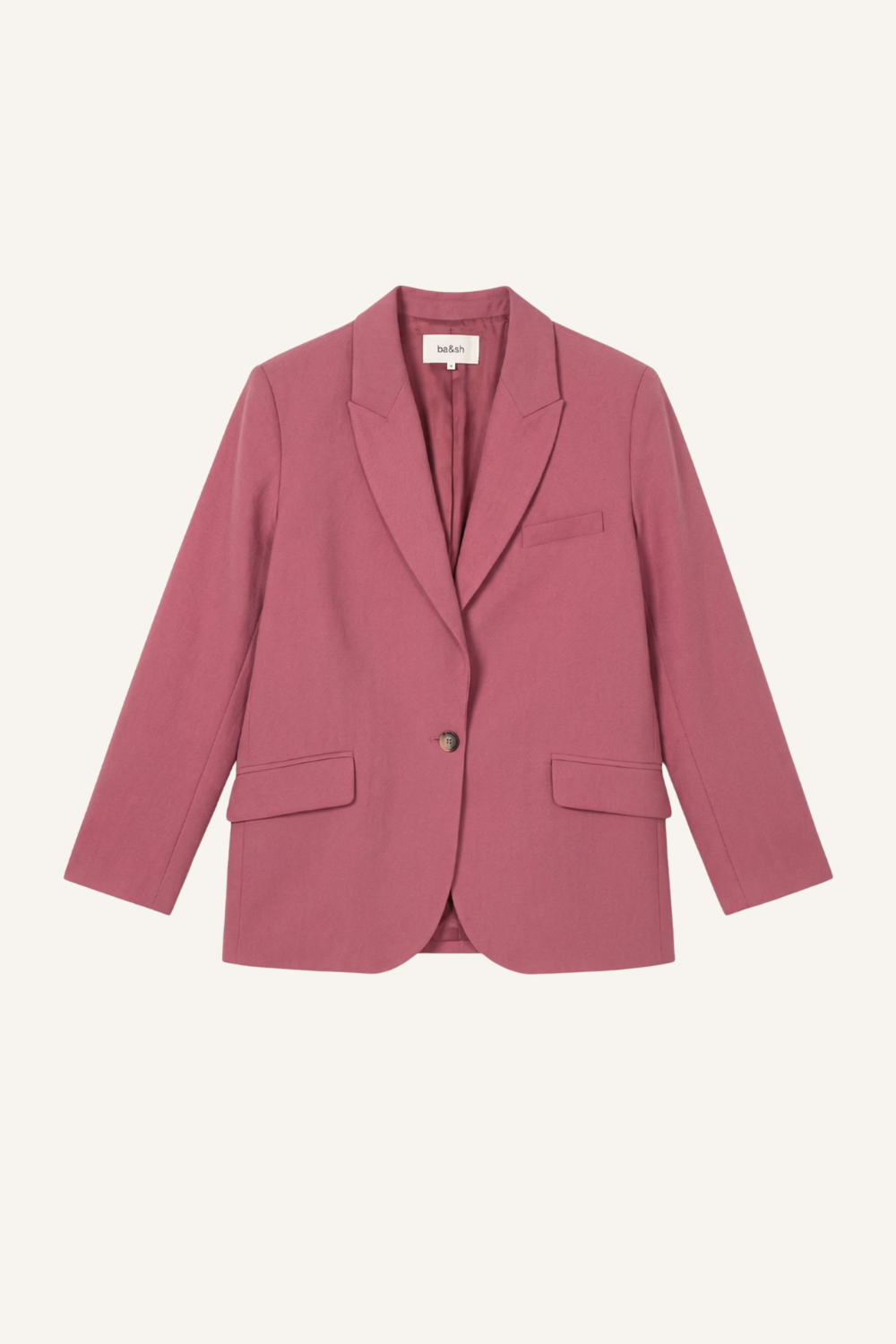 Einreihige Strickjacke mit abgeschrägtem Kragen, Paspeltaschen mit Patte, Westentasche und Rückenschlitz aus 90% Modalfaser und 10% Polyester