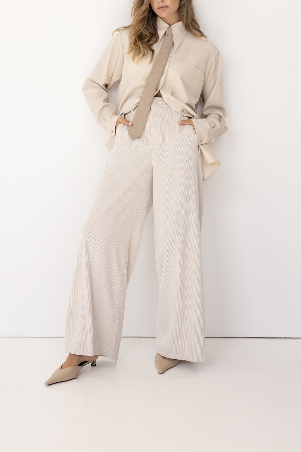 Hose Ivon Wide Wale Corduroy in Düne