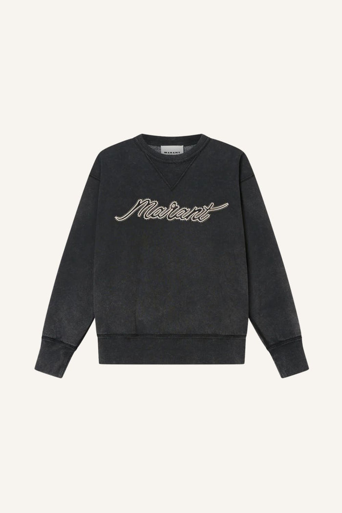 Besticktes Sweatshirt Rise in Faded Black