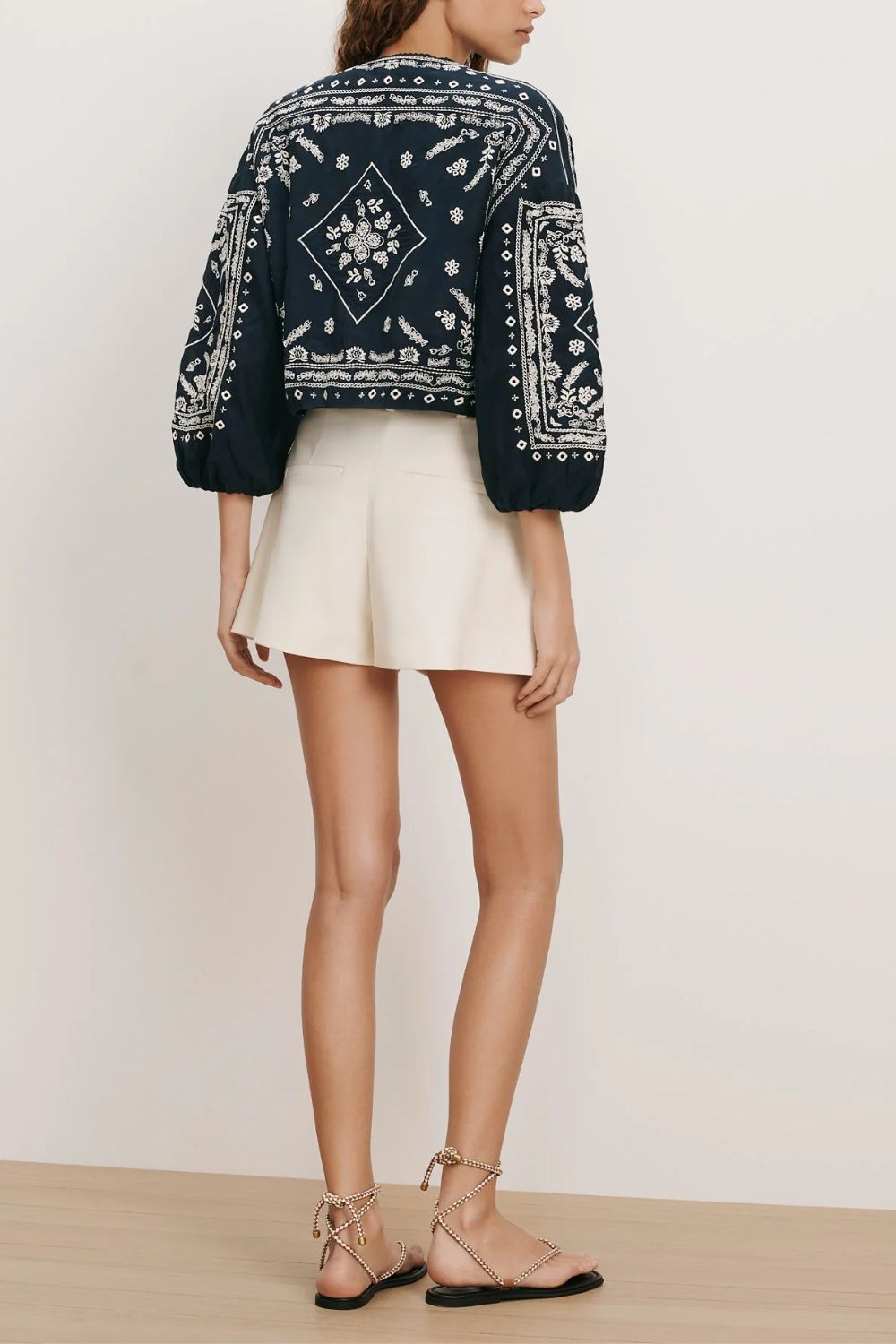 Cropped Bubble-Jacke aus Baumwollmix