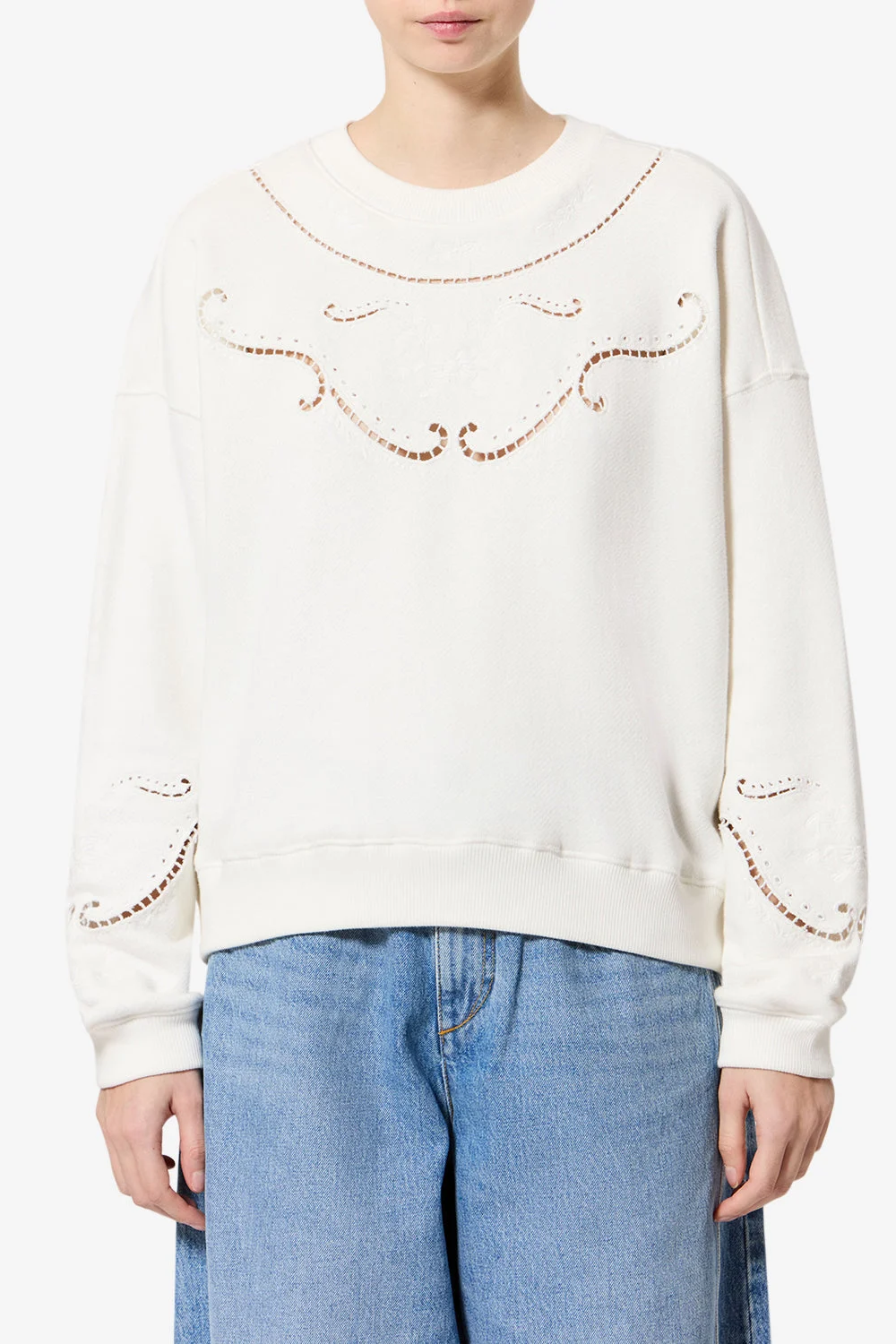 Sweatshirt Vella in Ecru