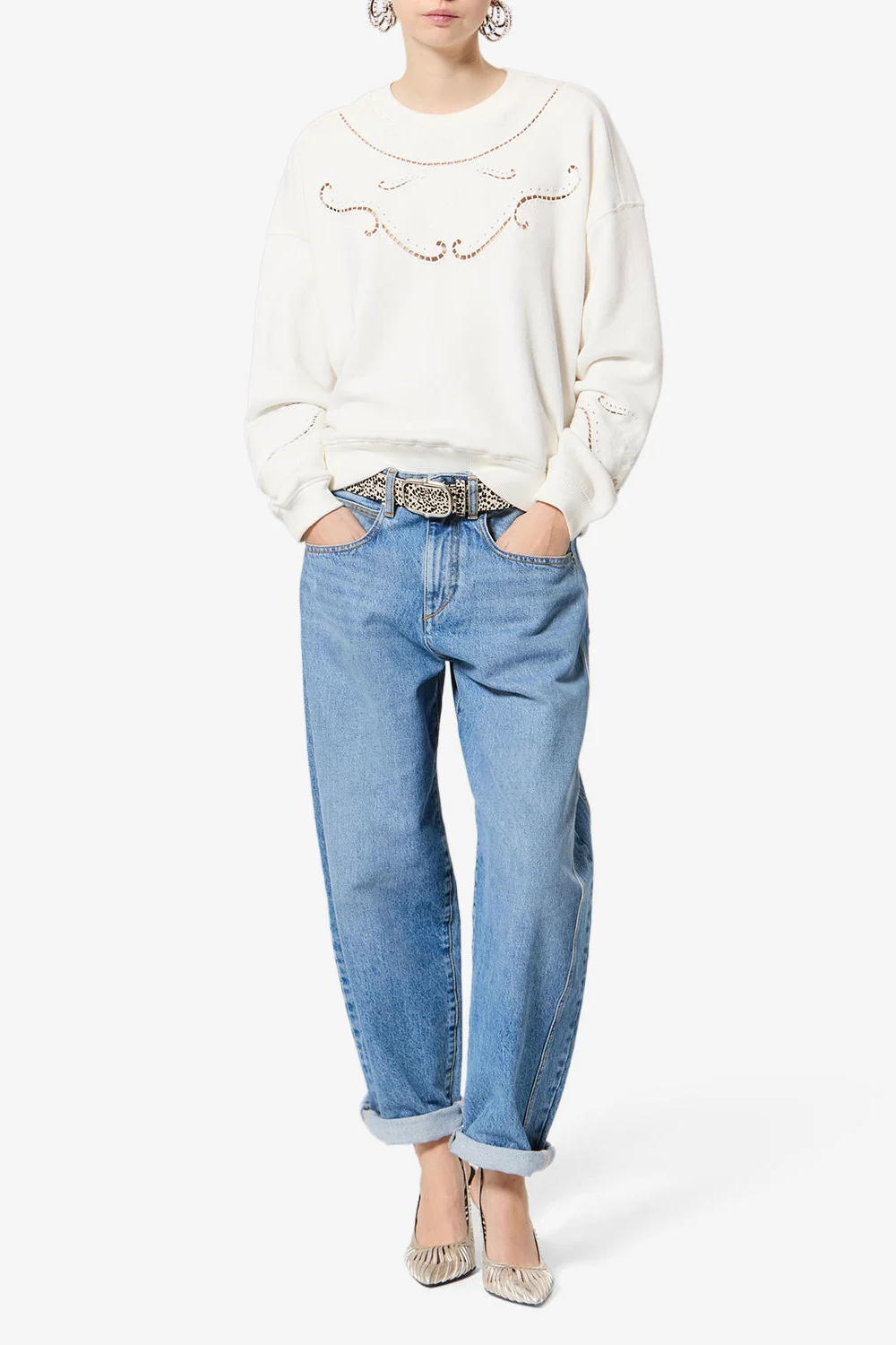 Sweatshirt Vella in Ecru