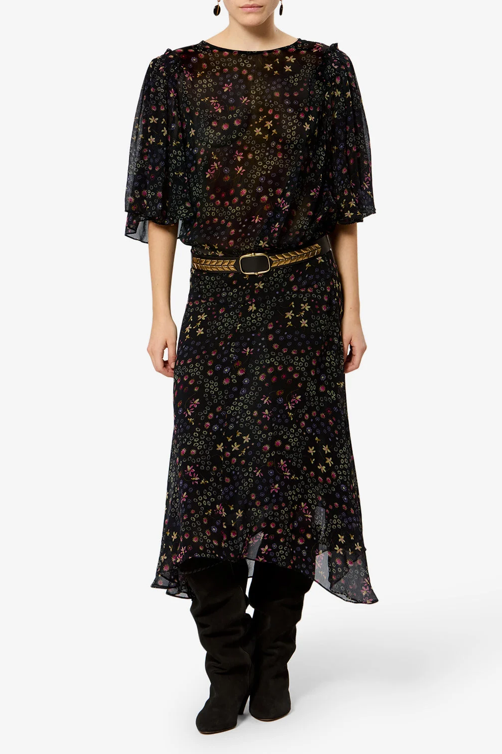 Kleid Firda in Black / Ecru