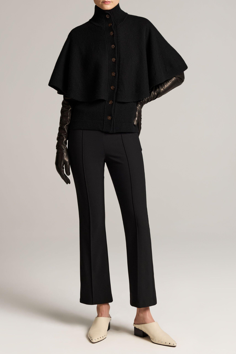 Cardigab Turtleneck Cape in Black