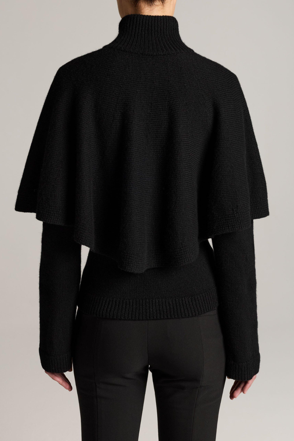 Cardigab Turtleneck Cape in Black
