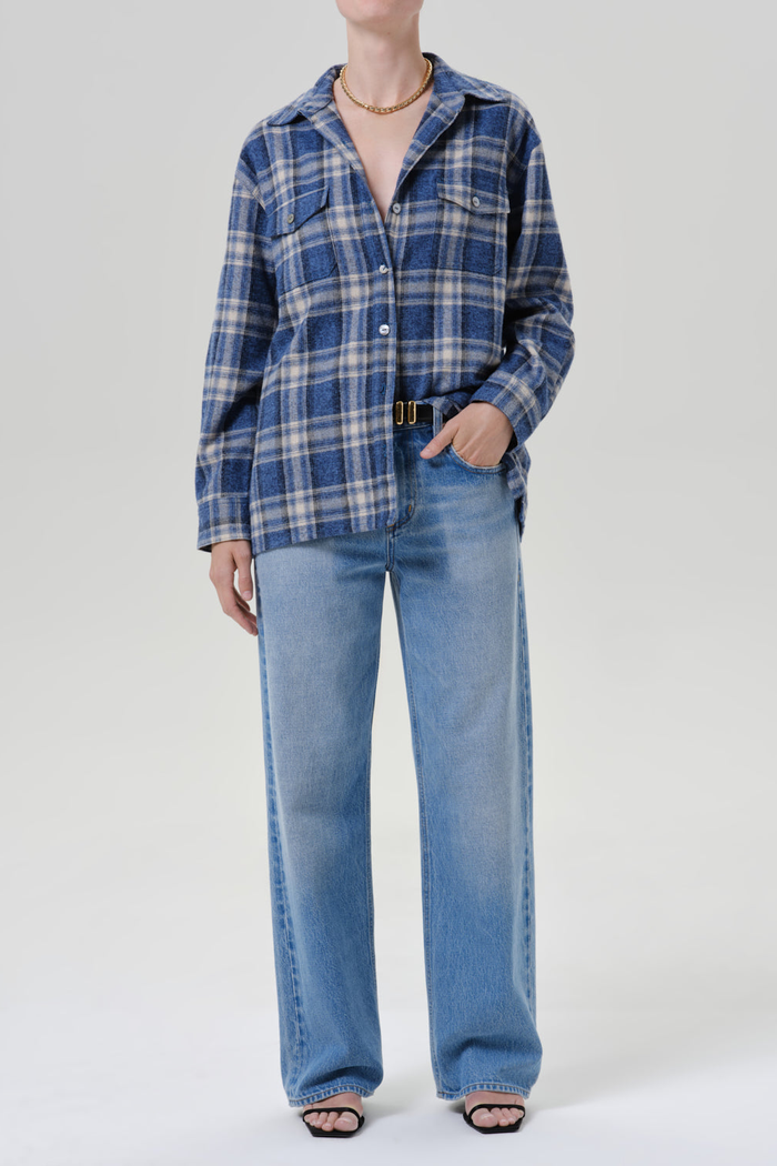 Hemd Vintage Long Button in Marina Plaid