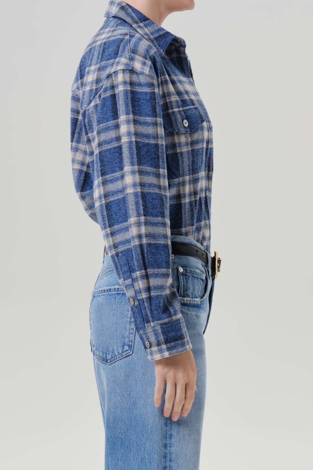 Hemd Vintage Long Button in Marina Plaid