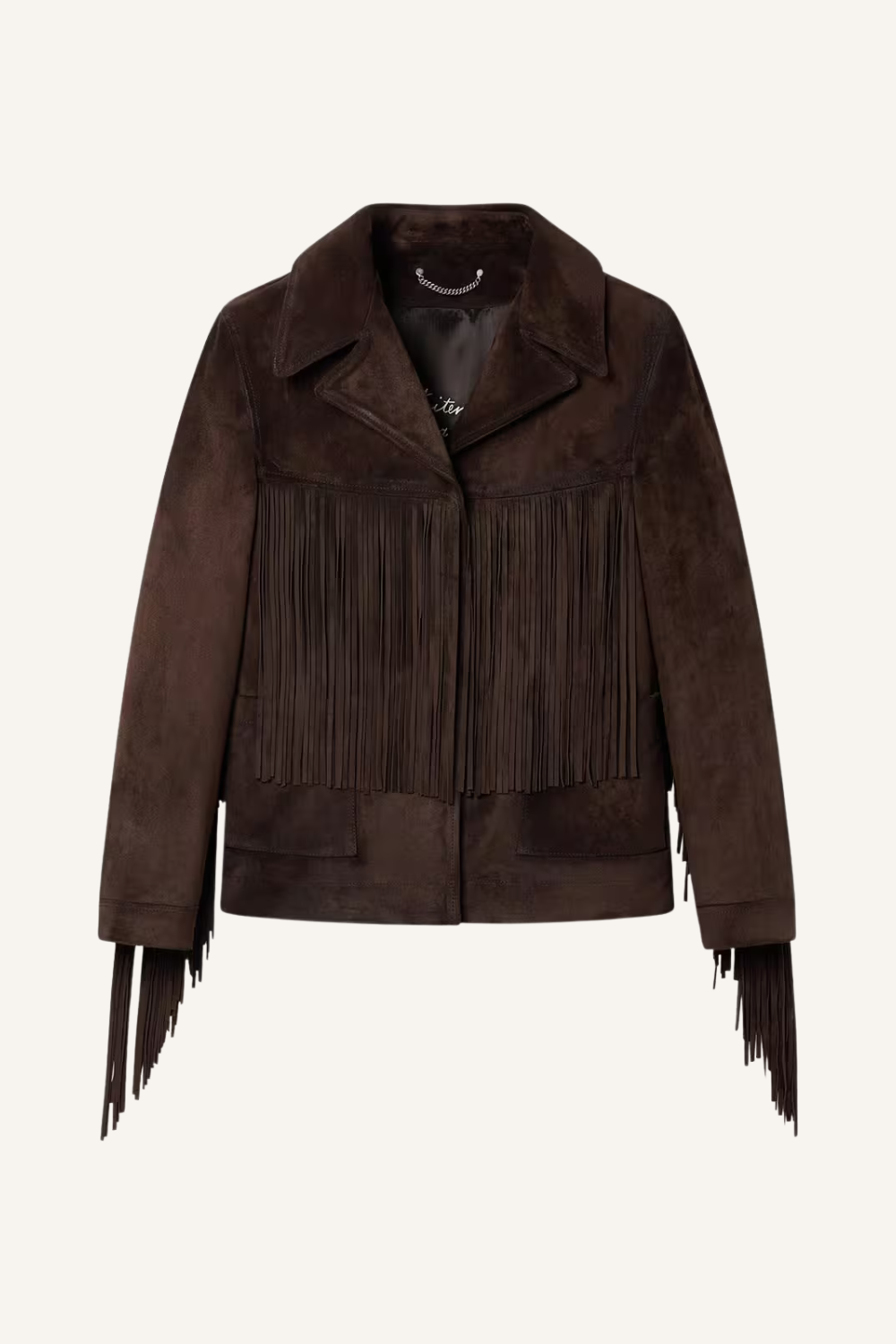 Jacke aus Rindsleder mit Fransen