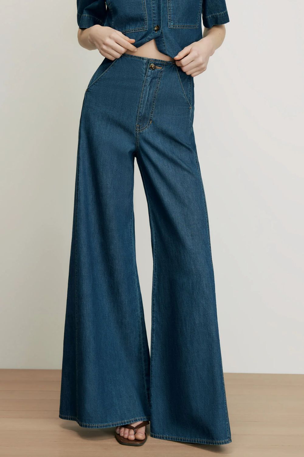 High-Waist-Hose aus Baumwolle