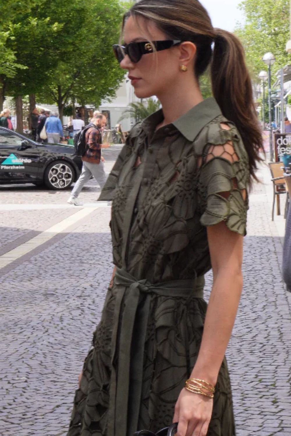 Anafi Maxikleid in Hemdblusenoptik aus Baumwolle