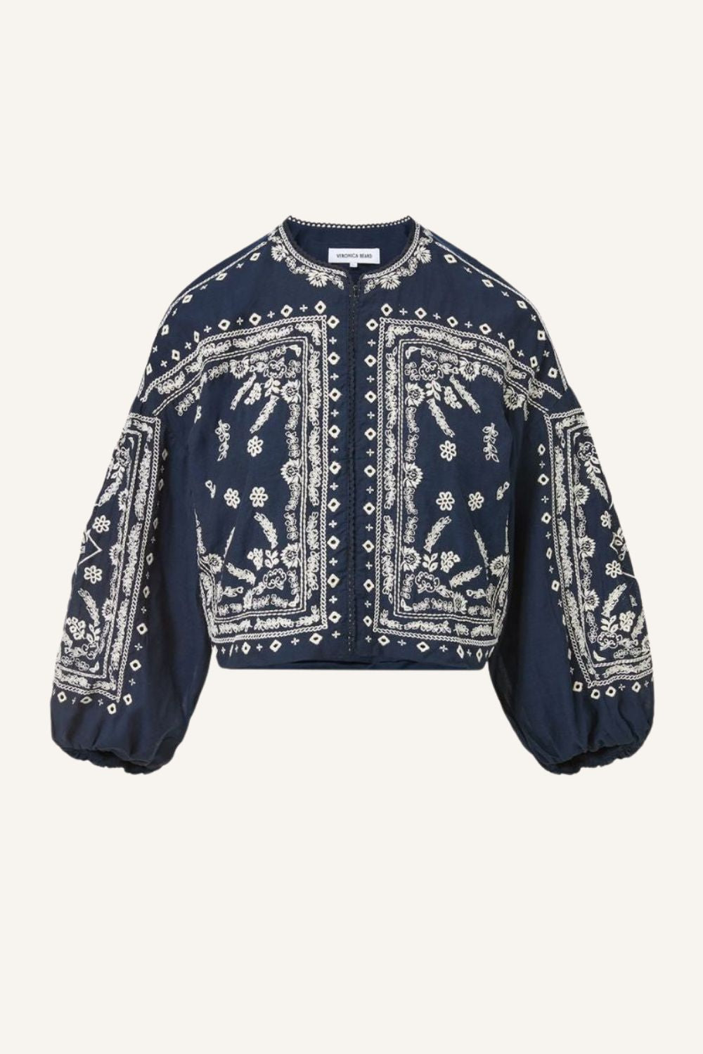 Cropped Bubble-Jacke aus Baumwollmix