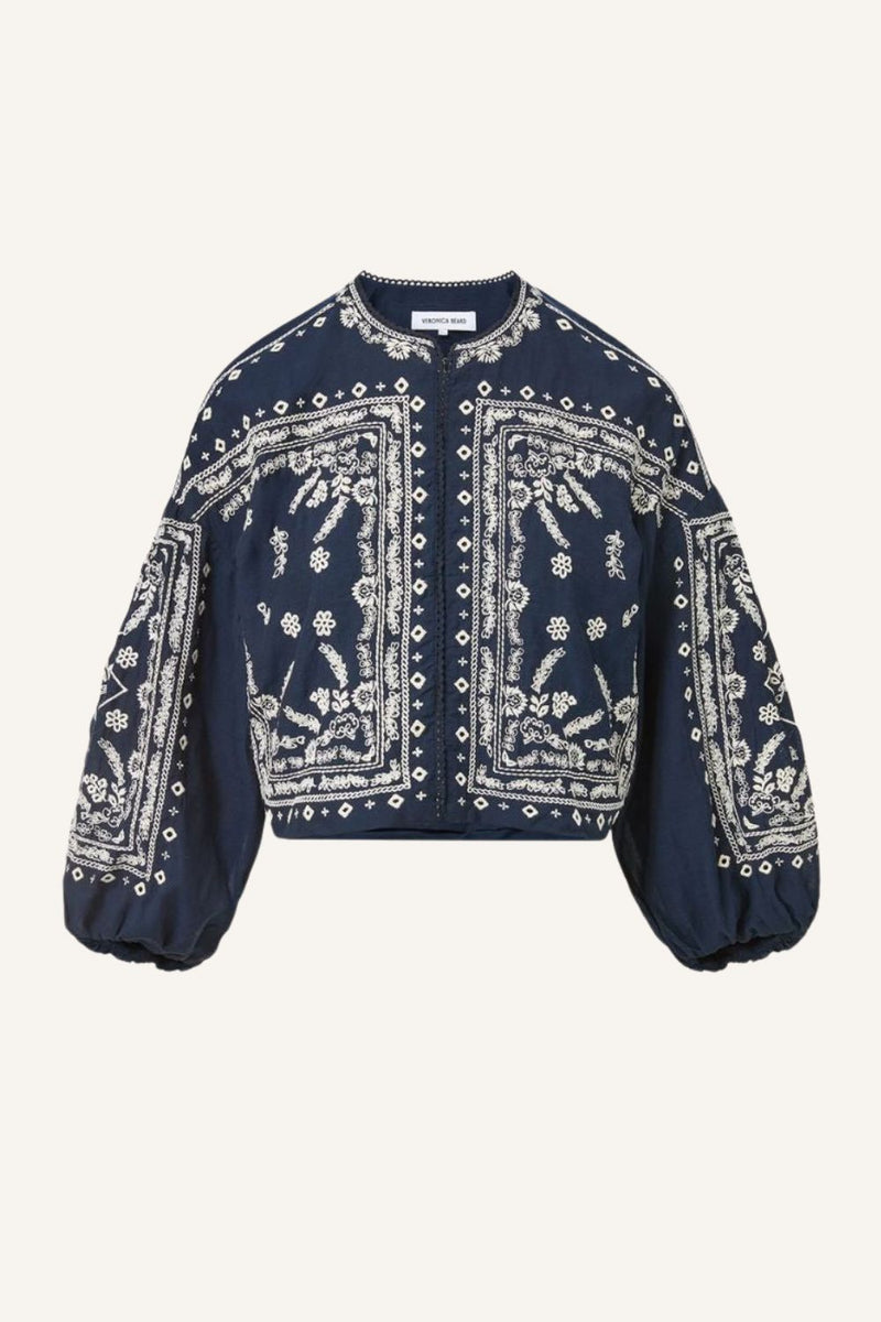 Cropped Bubble-Jacke aus Baumwollmix
