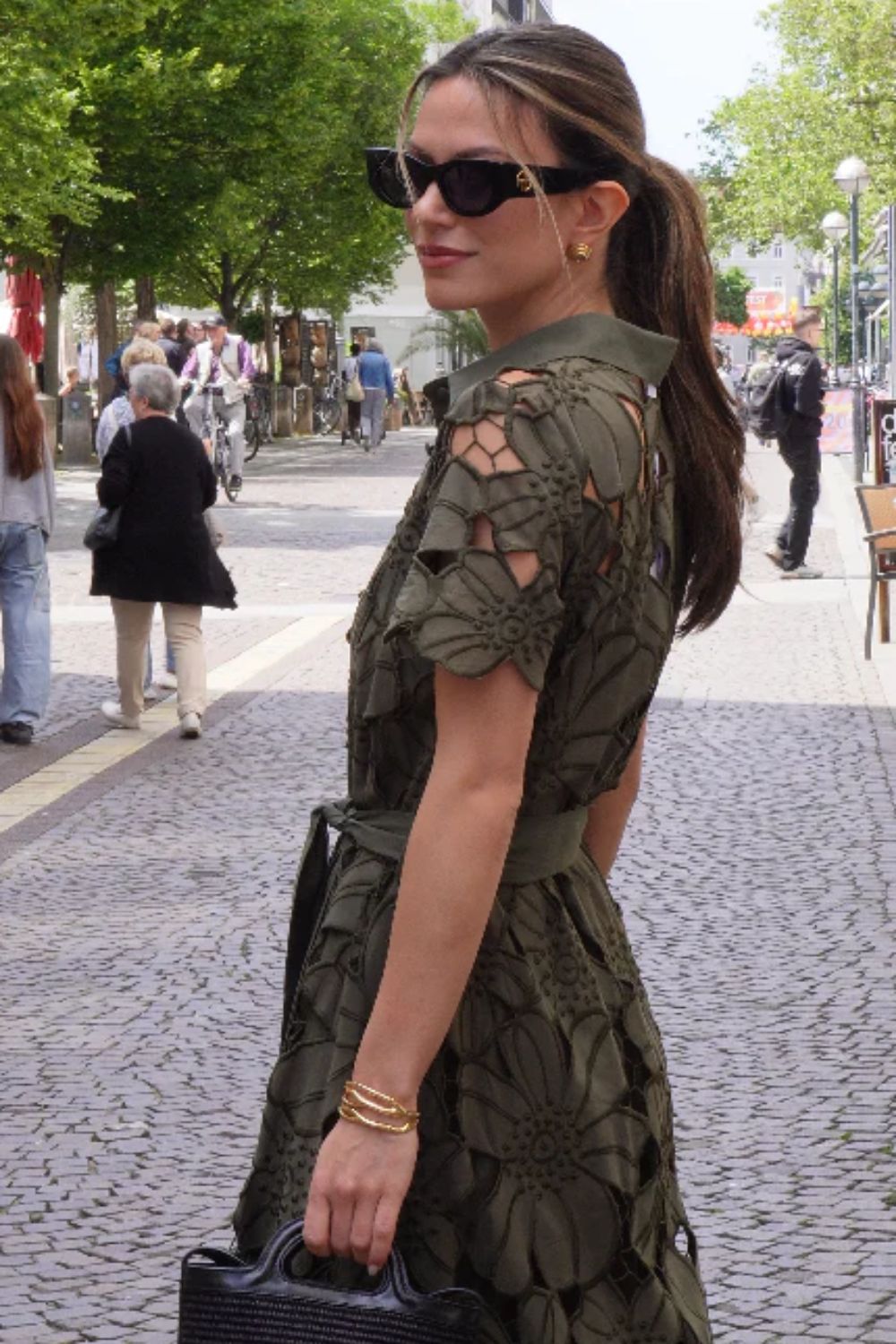 Anafi Maxikleid in Hemdblusenoptik aus Baumwolle