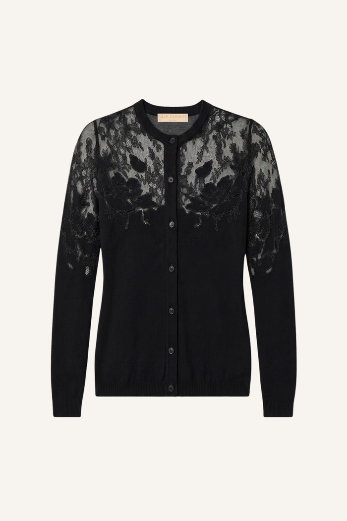 Cardigan Lace Talia in Noir