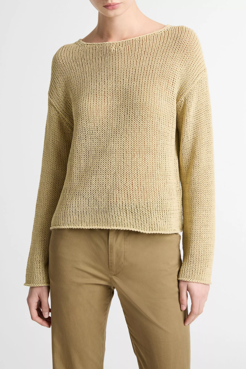 Gerader Cotton-Blend Pullover mit Entspannter Fallender Silhouette