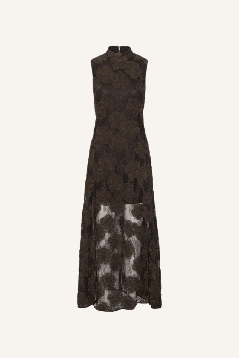 Kleid 3D Flower in Mole