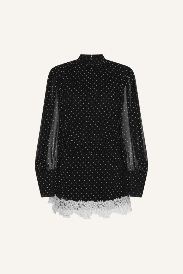 Kleid LS Lace Detail in Black Comb