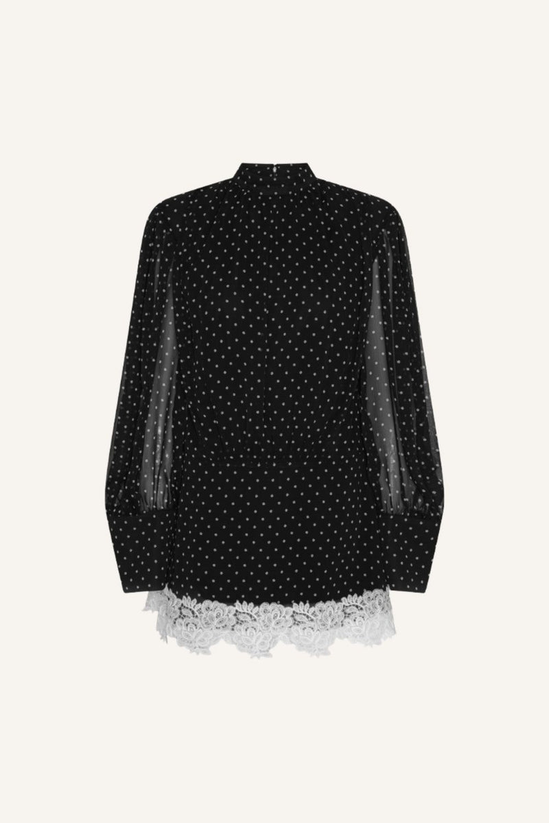 Kleid LS Lace Detail in Black Comb