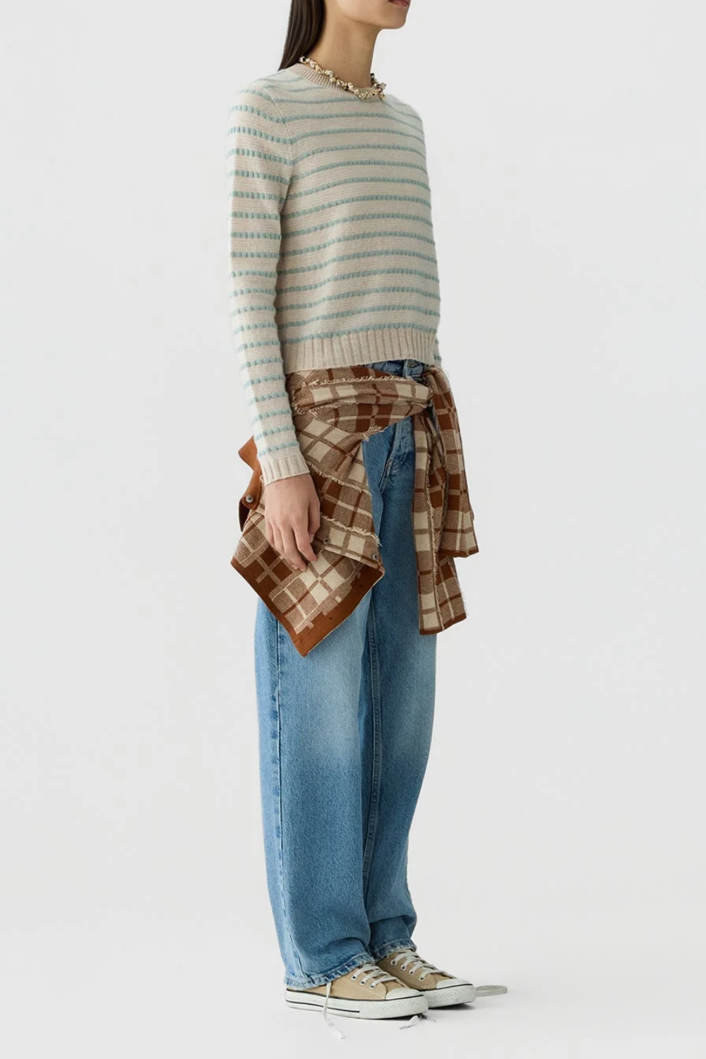 Sweatshirt Pebble Stripe aus Kaschmir