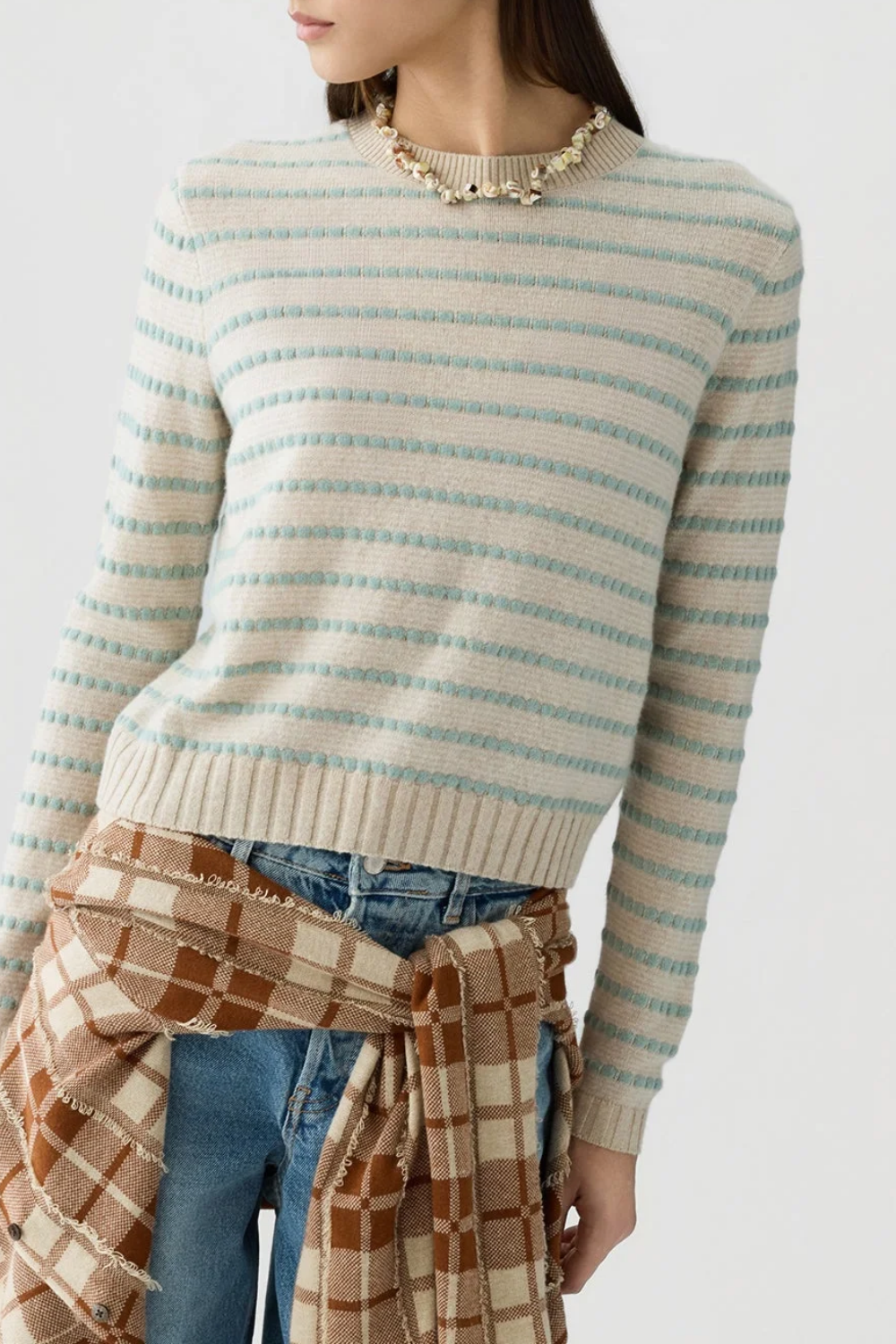 Sweatshirt Pebble Stripe aus Kaschmir