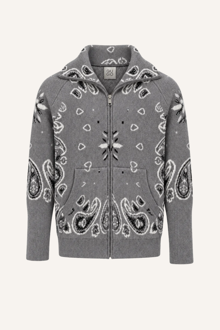 Zipper-Strickjacke Nora in Gris