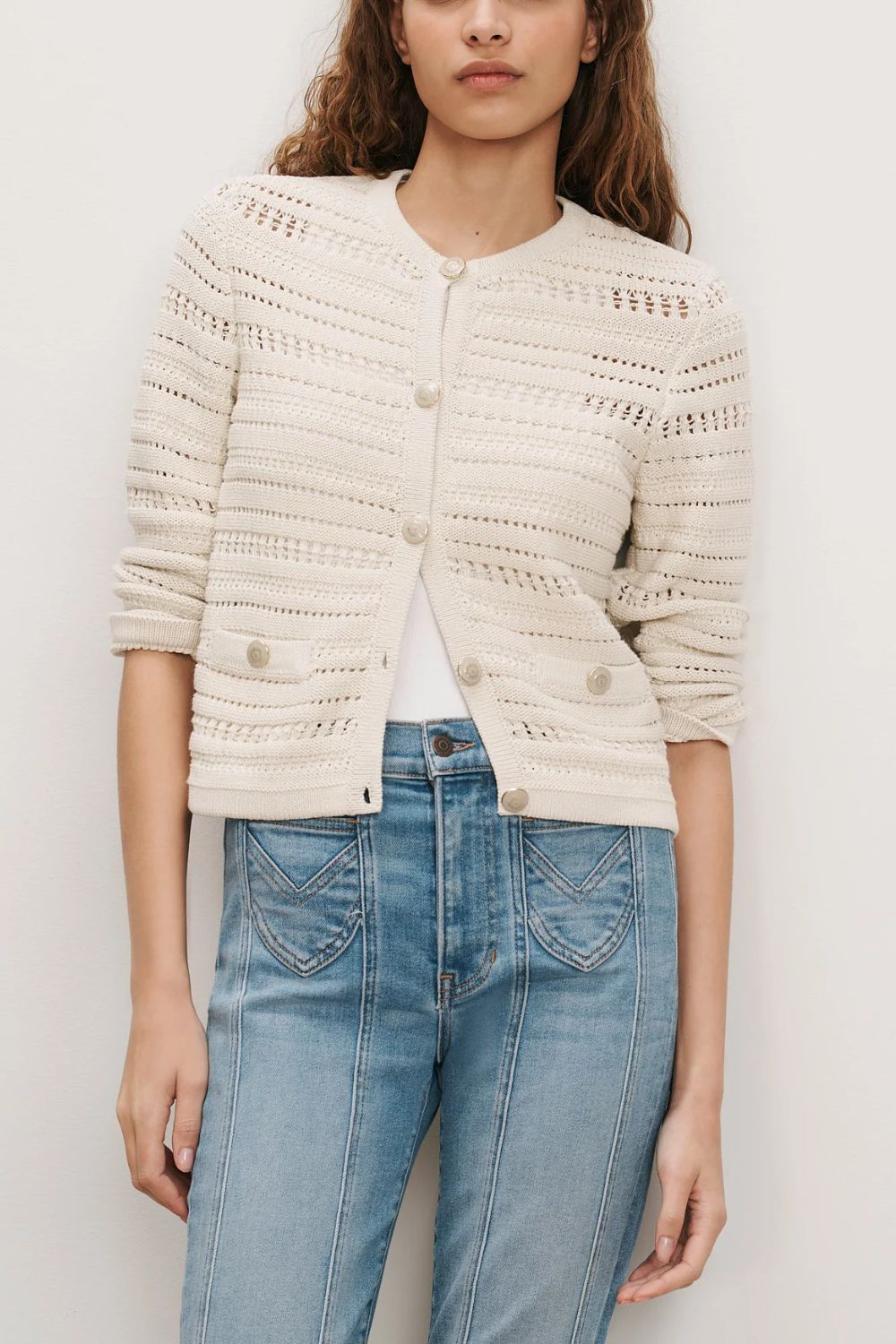 Cardigan aus Baumwoll-Crêpe